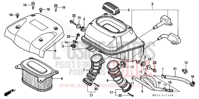 AIR CLEANER for Africa Twin 750 TASMANIA GREEN ME (G142G) from 1995